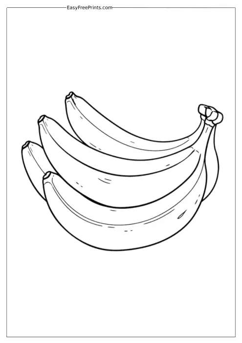 Fresh Banana Bunch Coloring Page