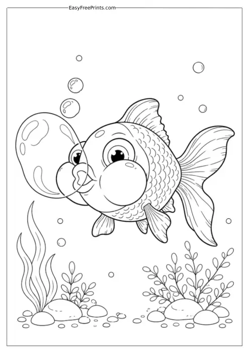 Goldfish Blowing a Giant Bubble