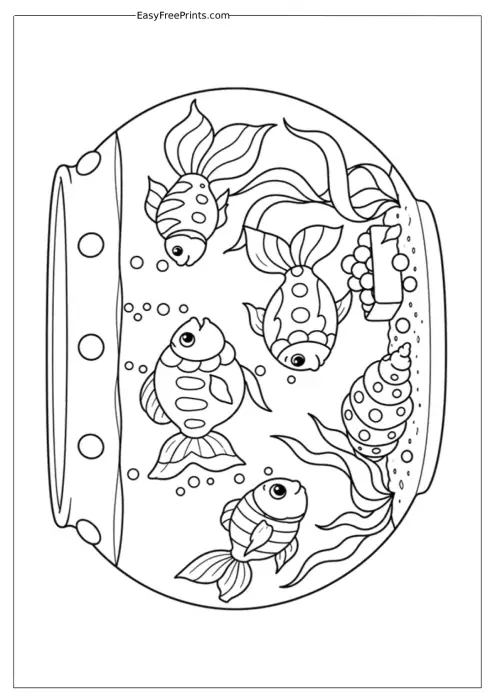 Goldfish Friends in a Fish Bowl