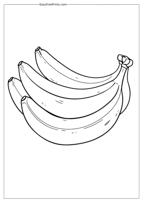 Realistic Banana Bunch Coloring Page