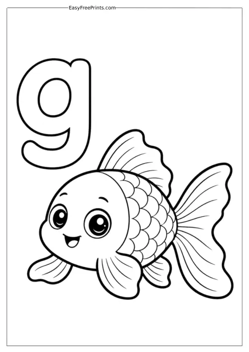 Smiling Goldfish Letter G